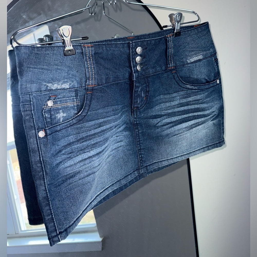 L.e.i. Ashley Trouble Denim Mini Skirt Y2K size 11